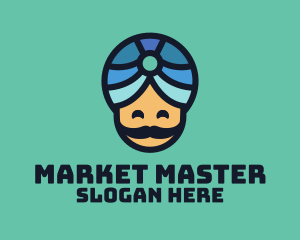 Magic Turban Mustach Man logo design