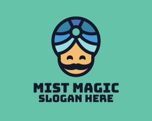 Magic Turban Mustach Man logo design