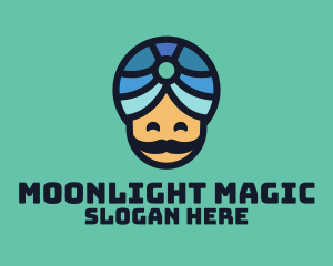 Magic Turban Mustach Man logo design