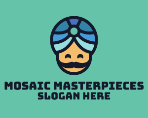 Magic Turban Mustach Man logo design