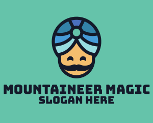 Magic Turban Mustach Man logo design