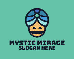 Magic Turban Mustach Man logo design