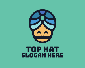 Magic Turban Mustach Man logo design