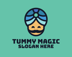 Magic Turban Mustach Man logo design