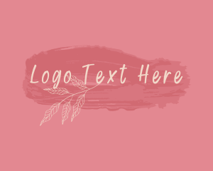 Watercolor Cursive Plant logo