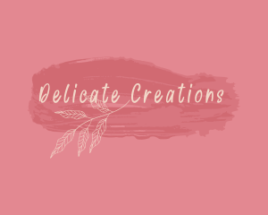 Watercolor Cursive Plant logo design