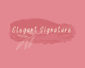 Watercolor Cursive Plant logo design