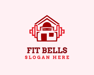 Home Fitness Dumbbell logo design