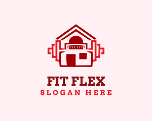 Home Fitness Dumbbell logo design