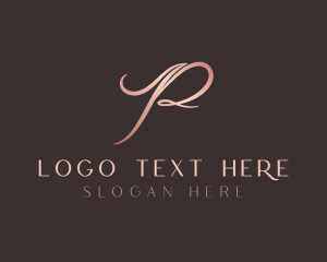 Signature Script Letter P logo design