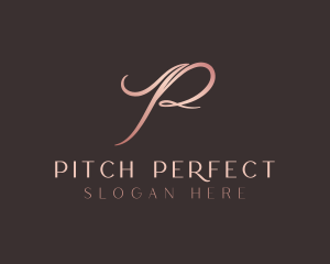 Signature Script Letter P logo design