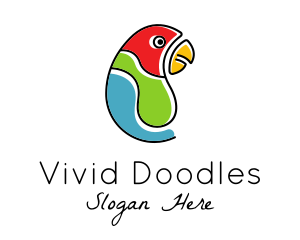 Parrot Pet Doodle  logo design