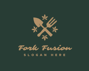 Gardening Trowel Fork logo design