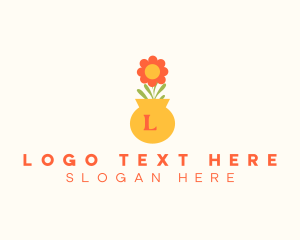 Flower Pot Lettermark logo design