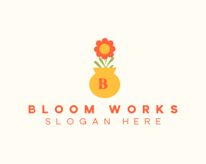 Flower Pot Lettermark logo design