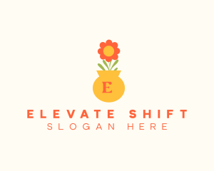 Flower Pot Lettermark logo design