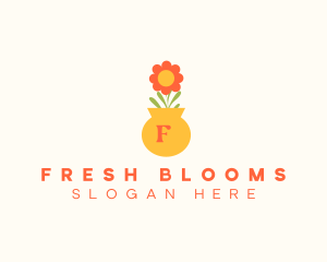 Flower Pot Lettermark logo design