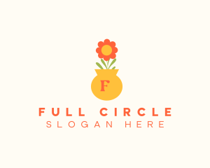 Flower Pot Lettermark logo design