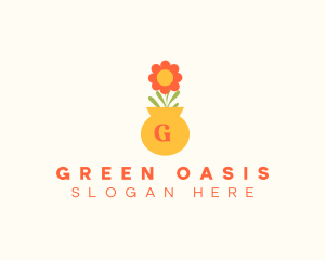 Flower Pot Lettermark logo design