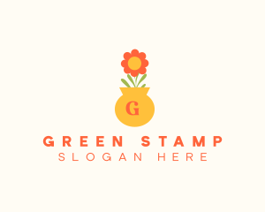 Flower Pot Lettermark logo design