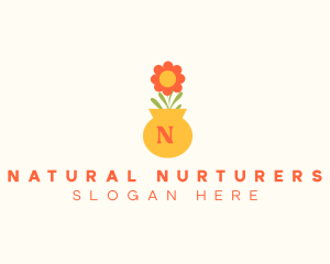 Flower Pot Lettermark logo design