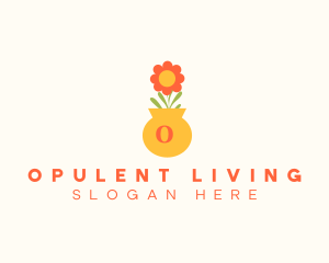 Flower Pot Lettermark logo design