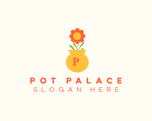 Flower Pot Lettermark logo design