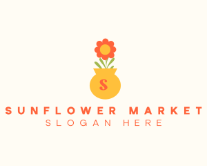 Flower Pot Lettermark logo design