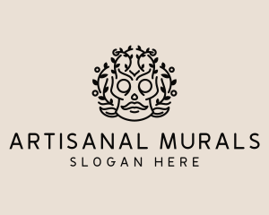 Tribal Festive Skull  logo design