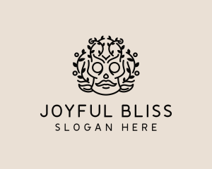 Tribal Festive Skull  logo design