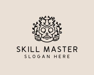 Tribal Festive Skull  logo design