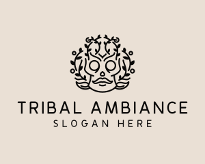 Tribal Festive Skull  logo design