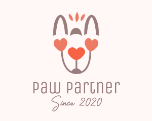 Baby Pup Paw Heart logo design