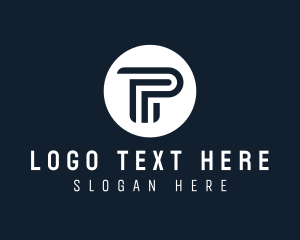 Institution - Elegant Column Letter P logo design