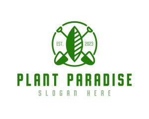 Leaf Farmer Shovel logo design