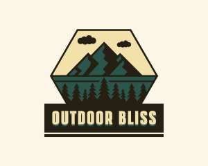 Forest Mountain Peak logo design