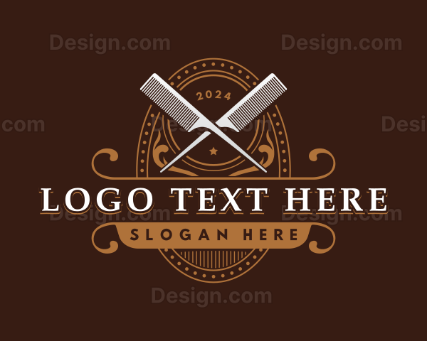 Hairstylist Barber Comb Logo