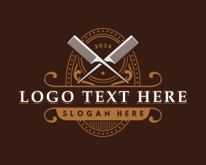 Hairstylist Barber Comb logo design