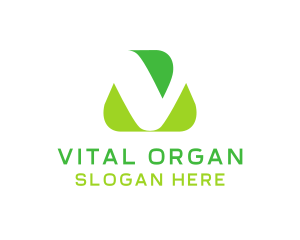Organic Letter V logo design
