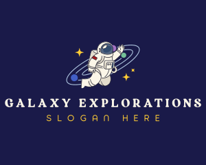 Astronaut Space Galaxy logo design