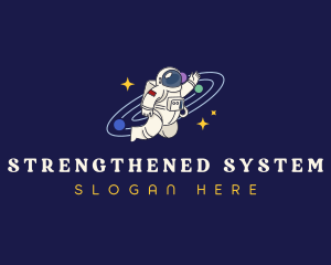 Astronaut Space Galaxy logo design