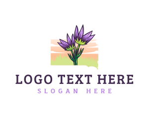 Pasque Flower South Dakota logo design