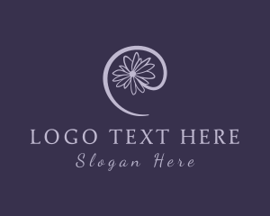 Violet Flower Letter E logo