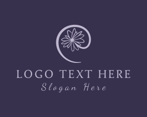 Violet Flower Letter E logo design