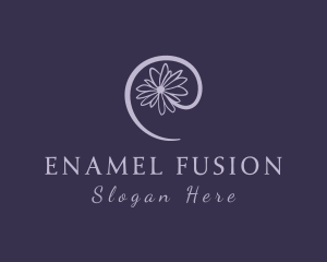 Violet Flower Letter E logo design