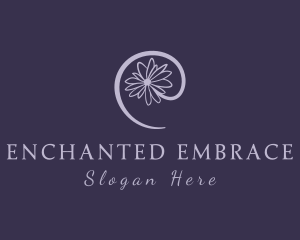 Violet Flower Letter E logo design