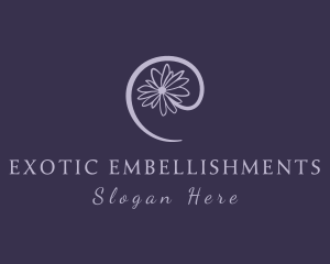 Violet Flower Letter E logo design