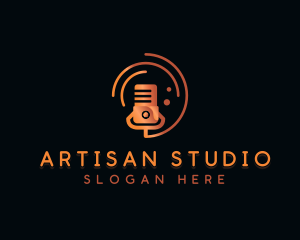 Microphone Podcast Studio logo design