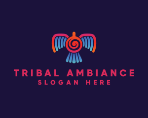 Bohemian Tribal Bird logo design