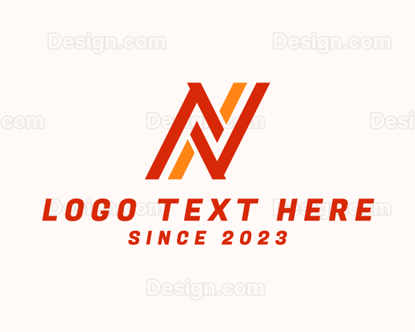 Business Stripe Firm Letter N Logo